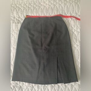 #8 Grey mix fitted pencil skirt with side slit.  Size 10 (but a small size 10)
